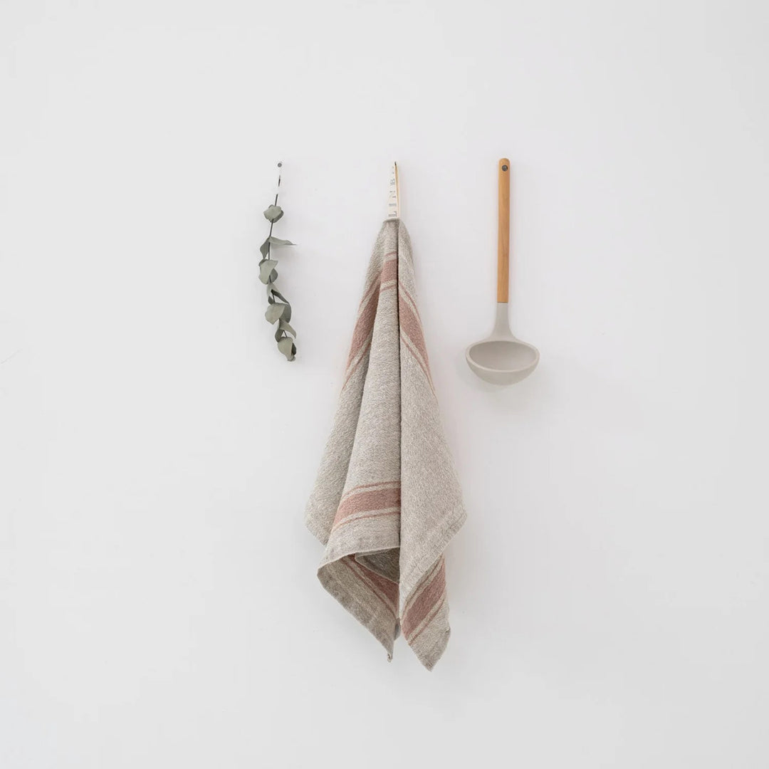 Linen Tales Beige Stripe Vintage Kitchen Towel