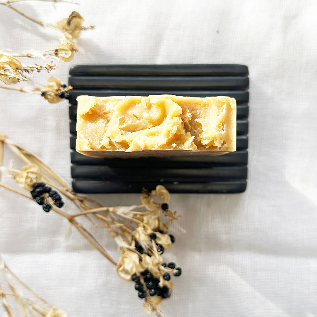 Hand-Carved Black Soapstone Soap Dish