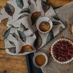 Linen Tales Golden Fall on Natural Linen Kitchen Towel