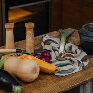 Linen Tales Golden Fall on Natural Linen Kitchen Towel