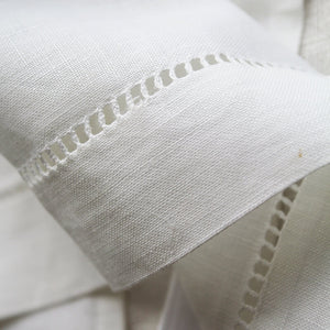 Hand Embroidered Linen Guest Towel - Ornament on White