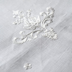 Hand Embroidered Linen Guest Towel - Ornament on White