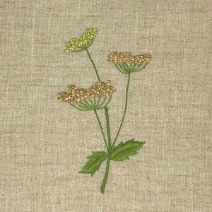 Hand Embroidered Linen Guest Towel – Meadow Flower on Natural
