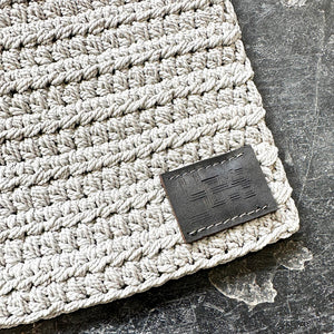 Hand Crochet Floor Mat Light Grey