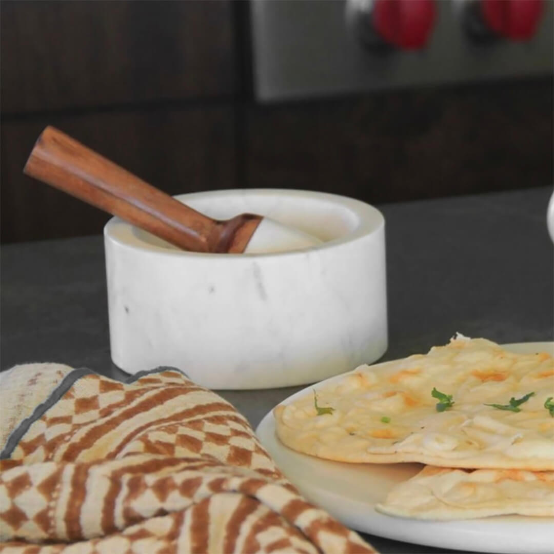 White Marble Mortar & Pestle