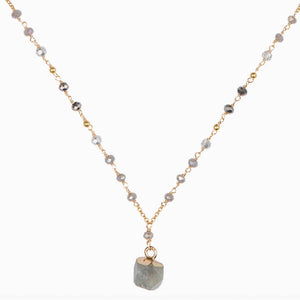 Marquet Fair Trade Geometric Pendant Necklace Granite