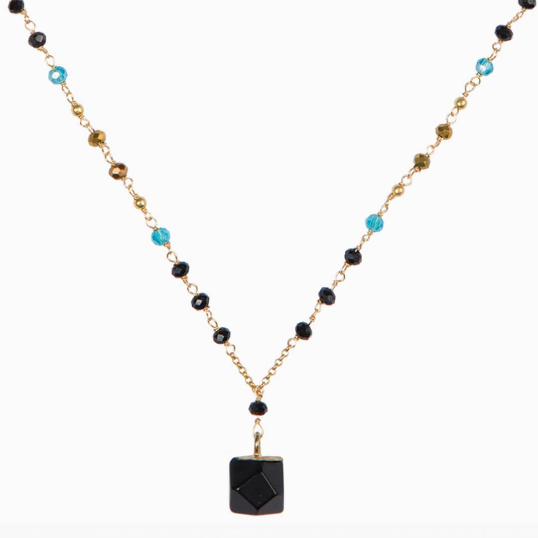 Marquet Fair Trade Geometric Pendant Necklace Moonrise