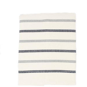 Mungo Honeycomb Cotton Tea Towel - Black And Grey