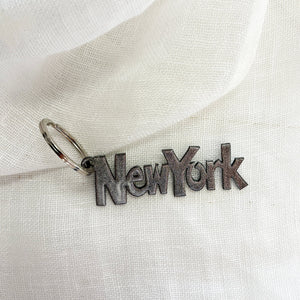 Silver New York Keyring