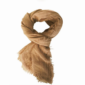 Rubyzaar Lightweight Organic Cotton Shawl - Camel
