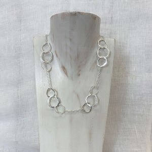 Sterling Silver Organic Link Necklace | Handmade Artisan Statement Necklace