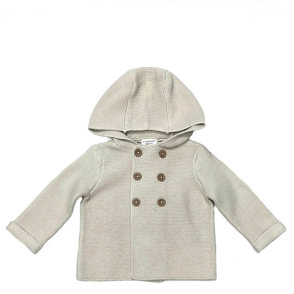 Organic Cotton Blue Hooded Baby Jacket | Chunky Knit Sweater