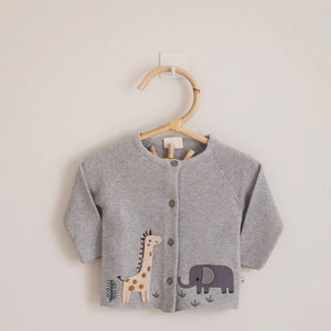 Organic Cotton Grey Safari Cardigan | Ethical Baby Clothing