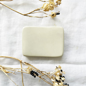 Hand-Carved White Soapstone Soap Dish