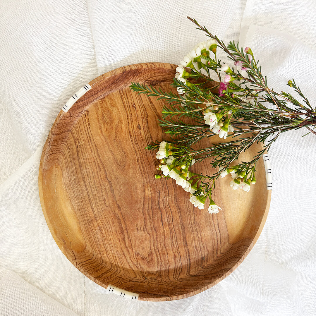 Luxury Wild Olive Wood 10" Serving Tray | Handcrafted Wooden Tray