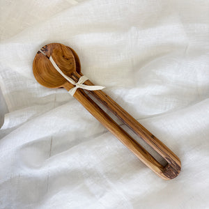Luxury Pin Wild Olive Wood Salad Servers | Artisan Kitchen Gift