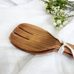 Luxury Wild Olive Wood 8" Salad Servers | Artisan Kitchen Gift