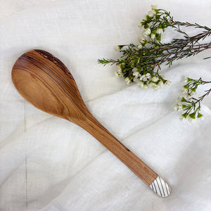Wild Olive Wood Spoon – Handmade Kenyan Wooden Serving Spoon