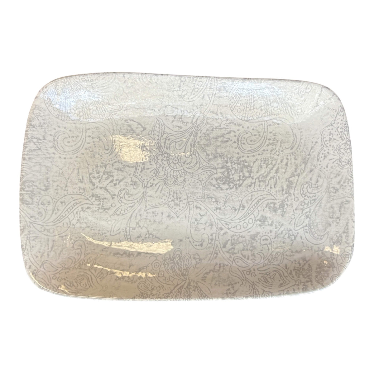 Wonki Ware Large Platter Grey with Distress Pattern