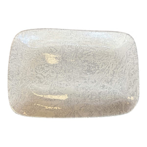 Wonki Ware Large Platter Grey with Distress Pattern