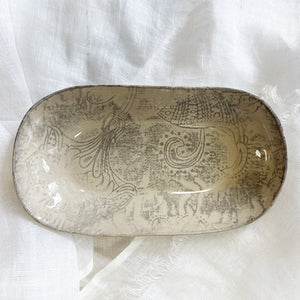 Wonki Ware Small Grey Rectangular Platter