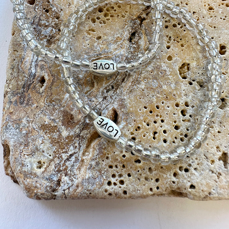 Love Beaded Glass Bracelet