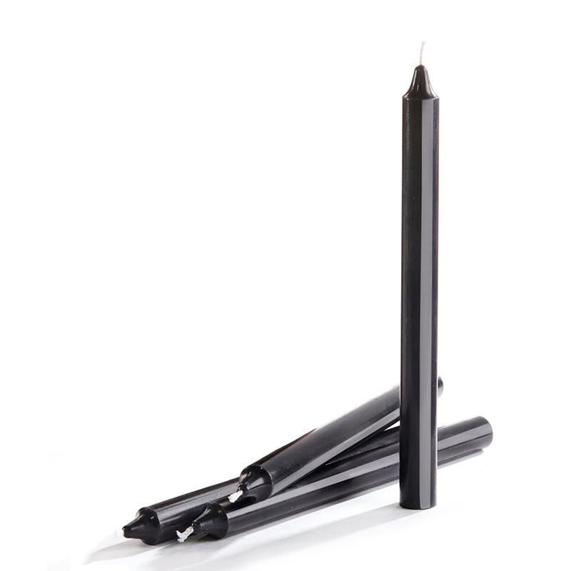 Fragrance Free 10" Taper Candle Black Set of 2