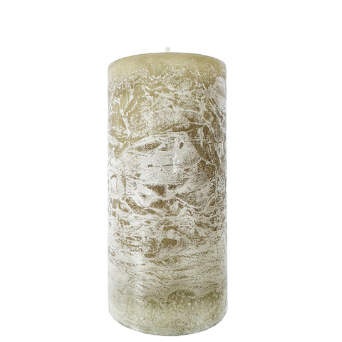 Fragrance Free Rustic Beige Pillar Candle  3" x 6"