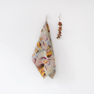 Linen Tales Orange Flow Stone Washed Linen Kitchen Towel