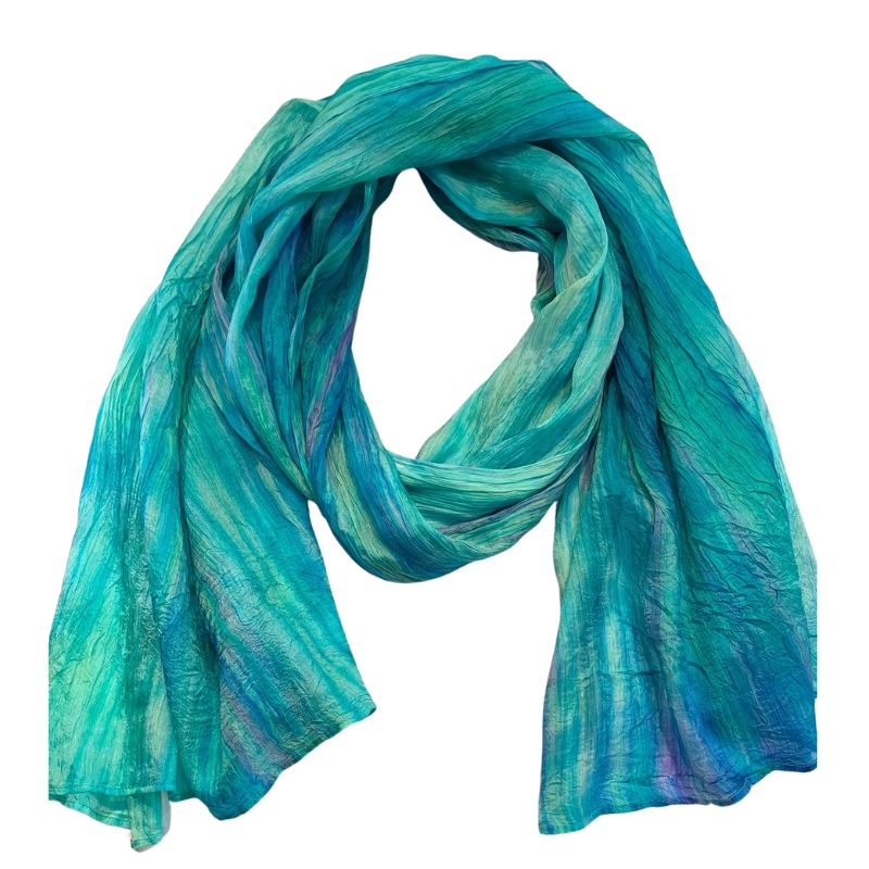 Lua Aquamarine Watercolor Silk Scarf