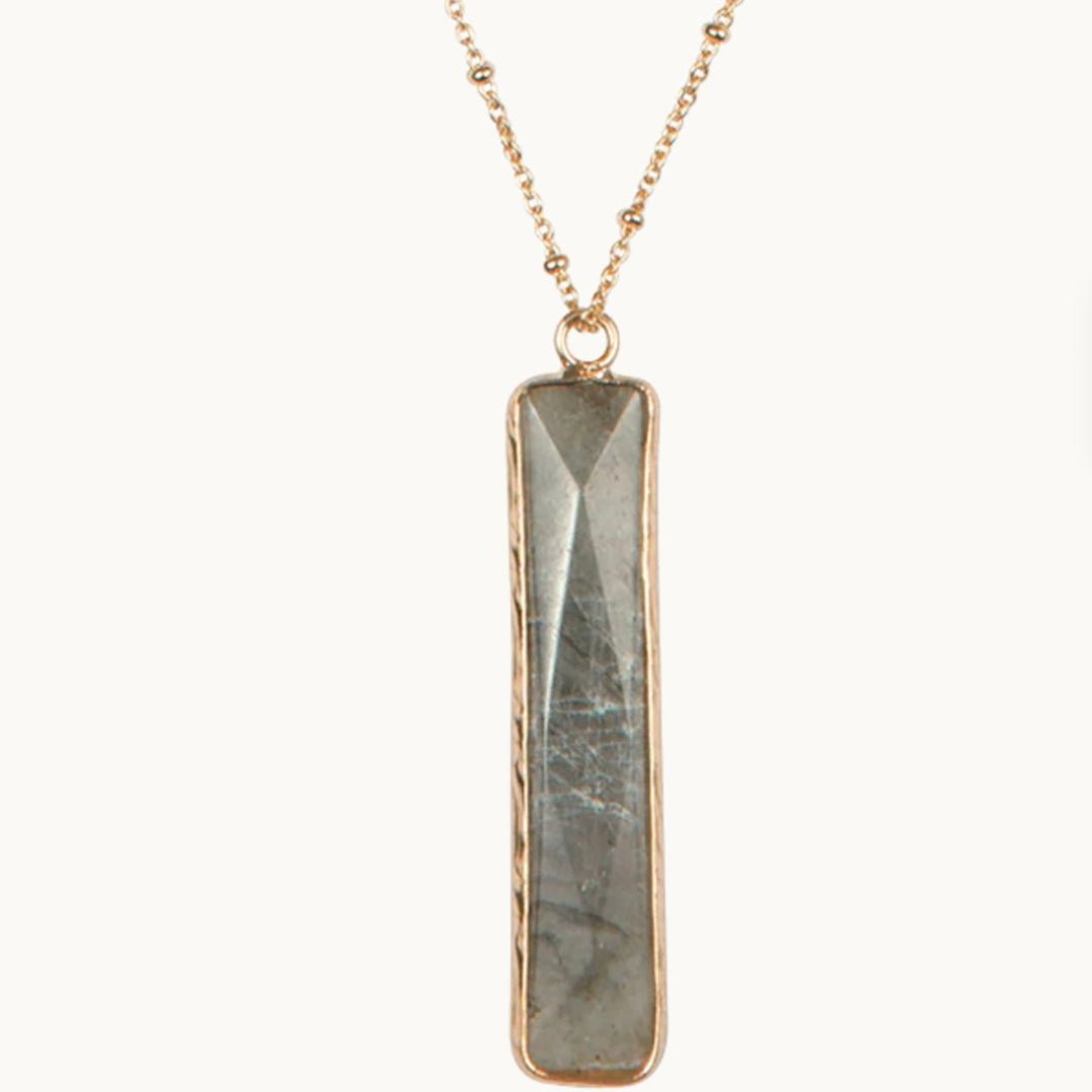 Marquet Fair Trade Natural Stone Pendant Necklace Vapor