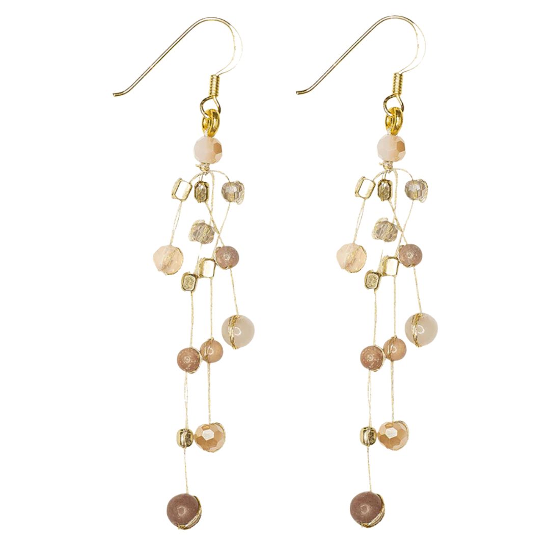 Marquet Fair Trade Beaded Earrings Seashell