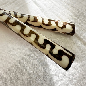 Wild Olive Wood Salad Servers With Bone Detail