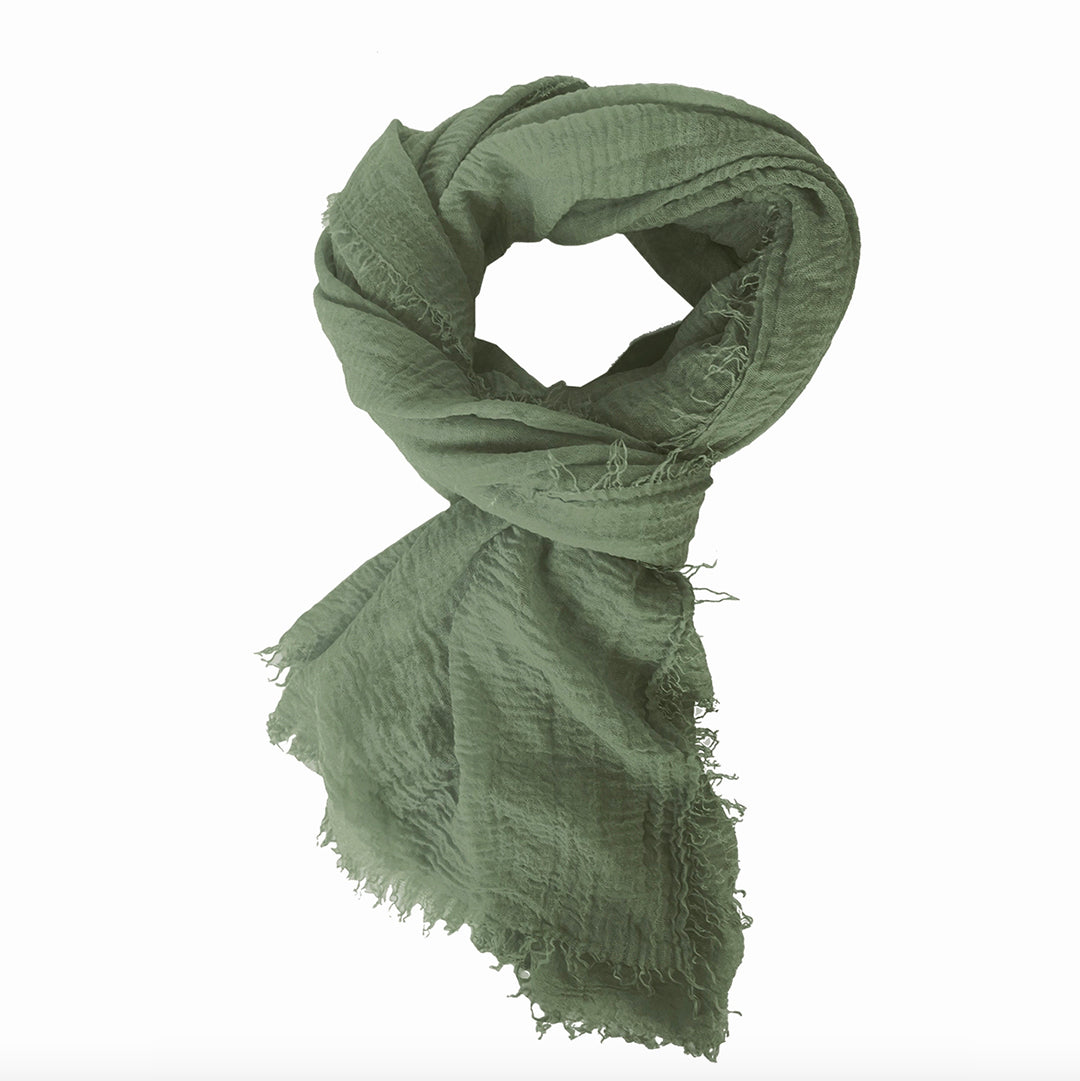 Rubyzaar Lightweight Organic Cotton Shawl - Forest