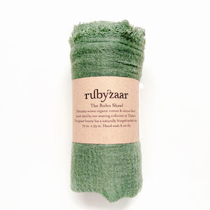 Rubyzaar Lightweight Organic Cotton Shawl - Forest