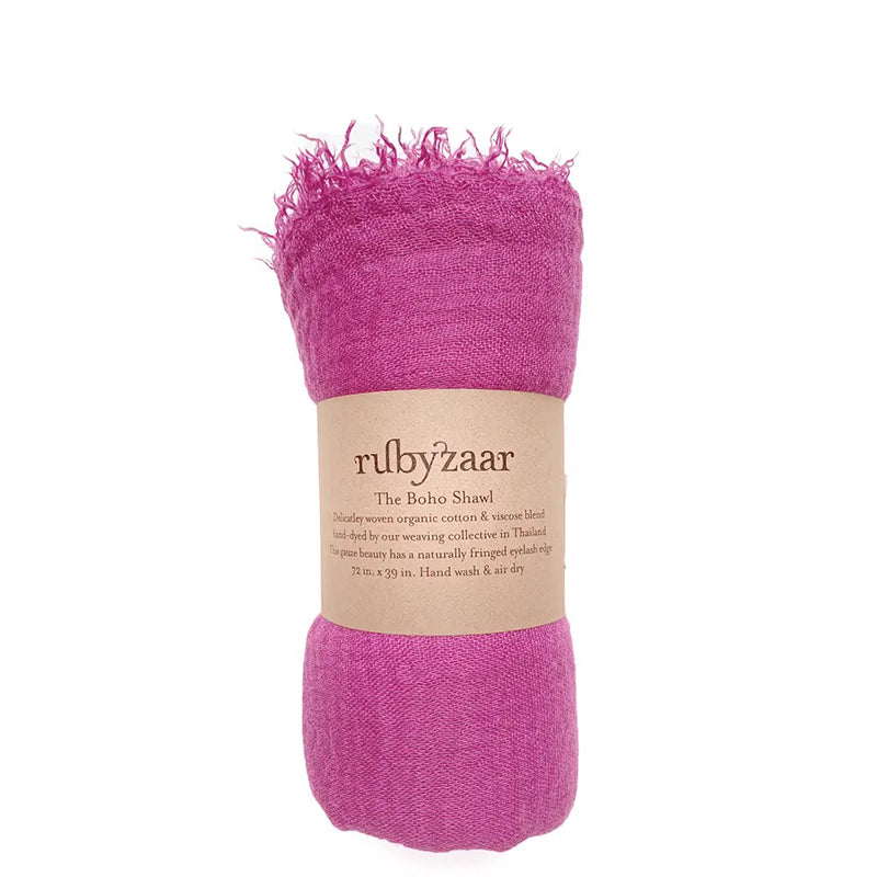 Rubyzaar Lightweight Organic Cotton Shawl - Berry