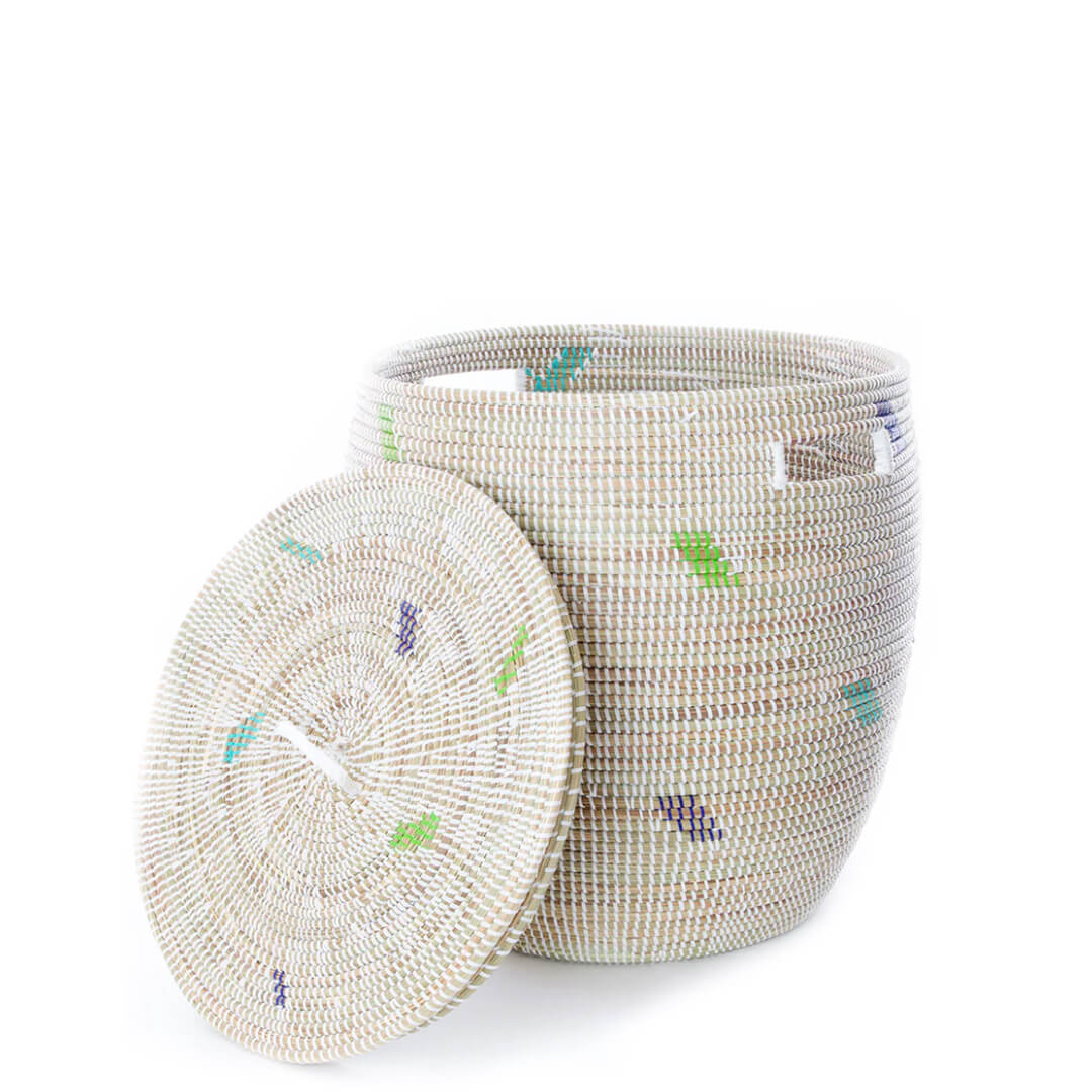 Senegalese Hamper White Blue And Green