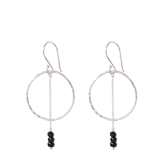 Talent Black Onxy Silver Plated Earrings