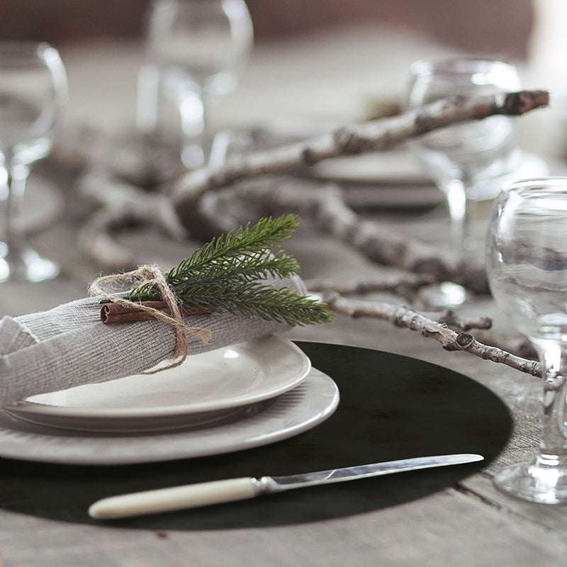 via deco vegan leather round placemats