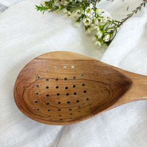Wild Olive Wood Slotted Spoon
