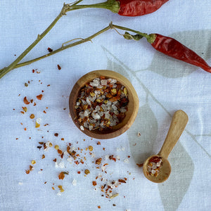 Olive Wood Salt Pinch Bowl With Spoon
