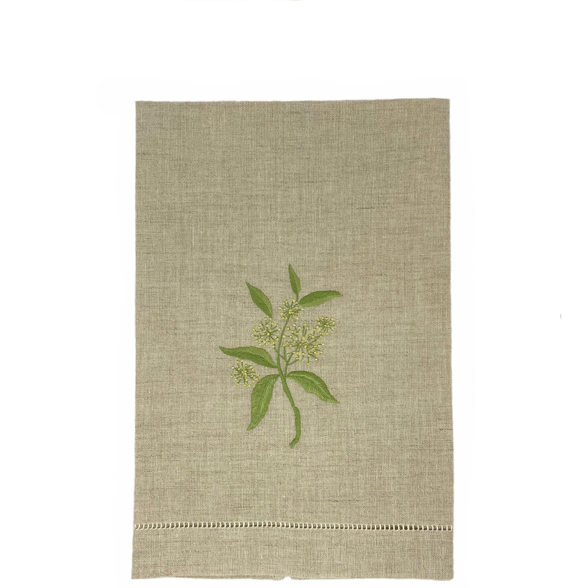 Pure Linen Guest Towel Elderflower Natural