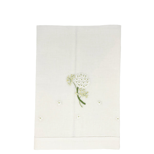 Pure Linen Guest Towel Hydrangea White
