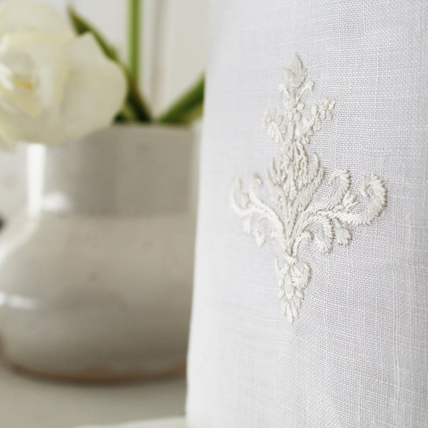 Linen Tissue Box Cover Ornament White