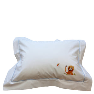 Boudoir Pillow Sham with Lion in Blue