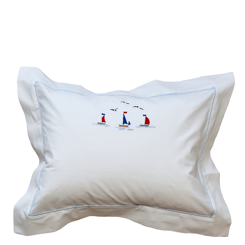 Boudoir Pillow Sham With Sailboats
