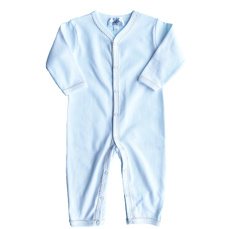 Long Baby Onesie with Beige Trim