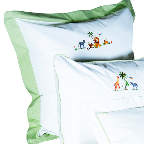 Continental Oxford Pillowcase On Safari Green