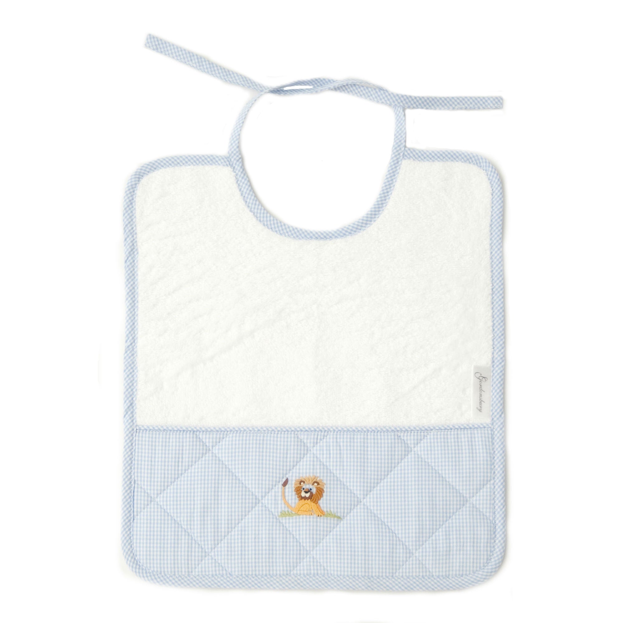 Baby Terry Bib On Safari Blue