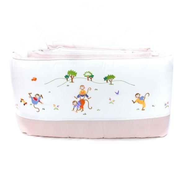 Crib Bumper Monkey Business Beige Trim